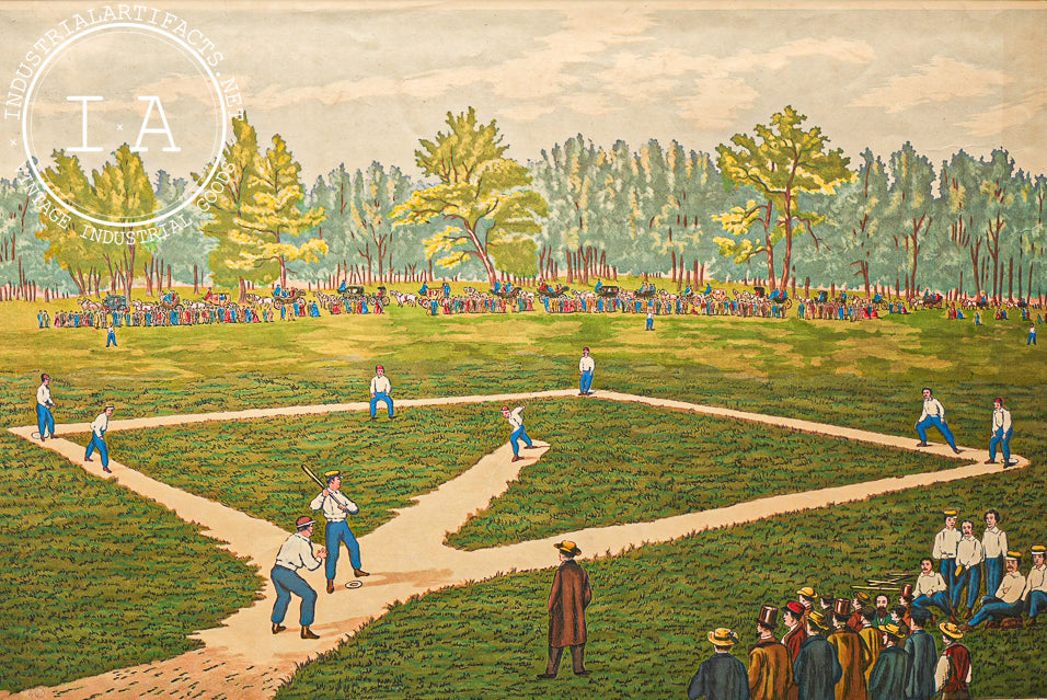 "Grand Match at the Elysian Fields" | Framed Vintage Baseball Print