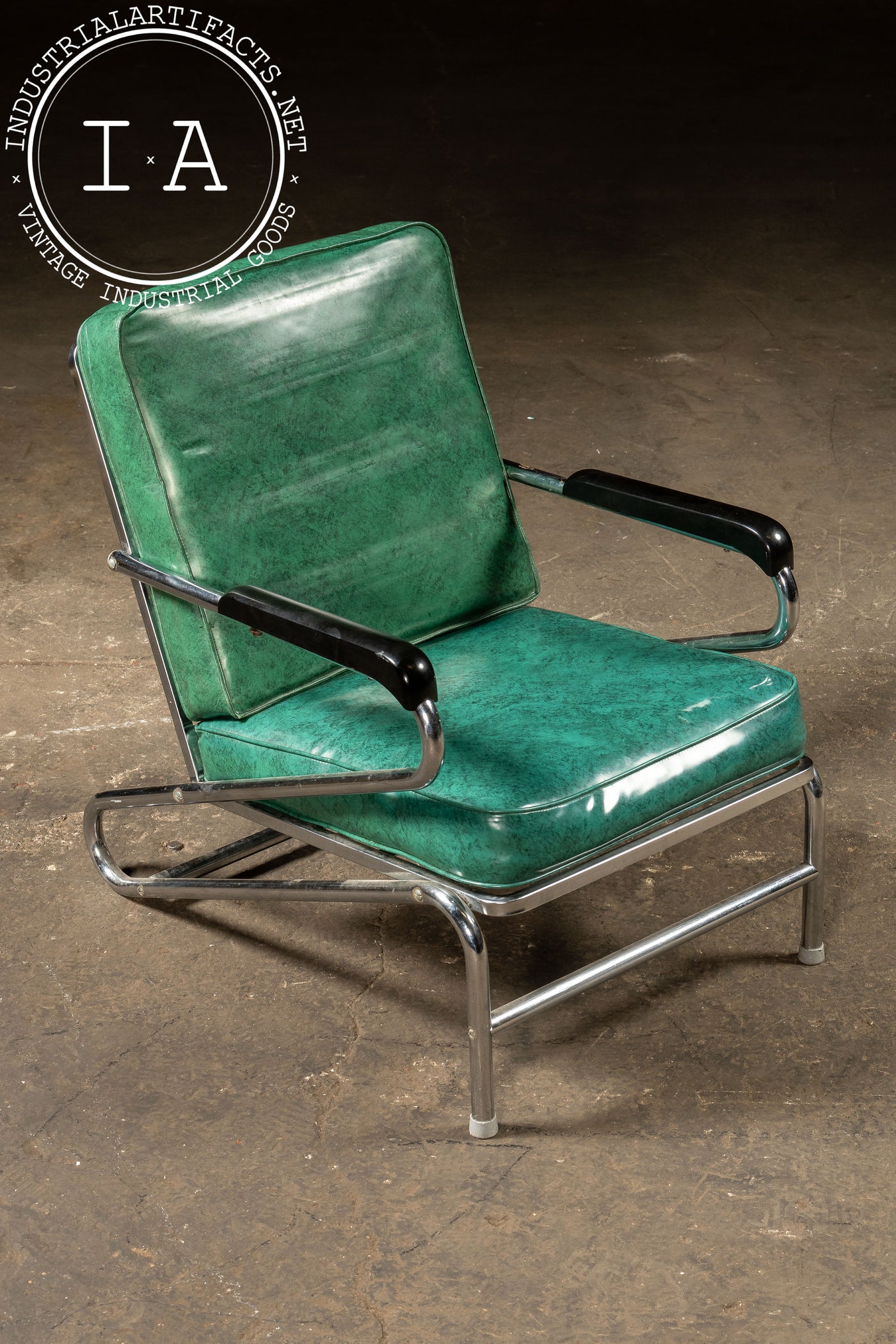 Vintage Vinyl Sofa and Chair Set by Chromcraft/American Fixture
