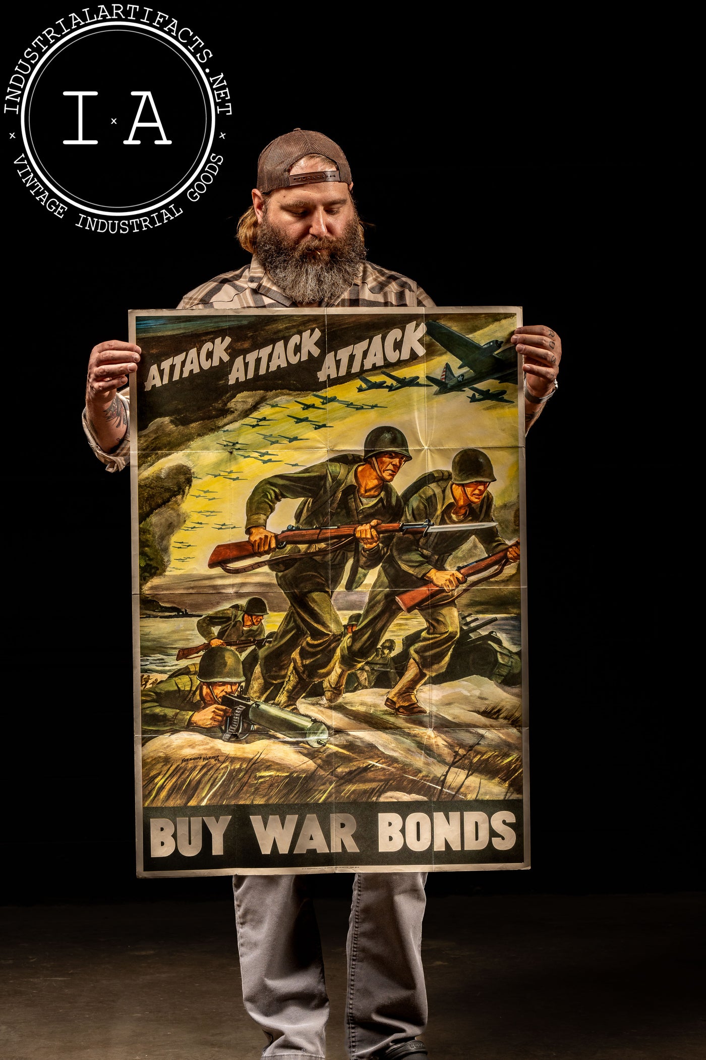 Vintage WWII-Era War Bonds Propaganda Poster