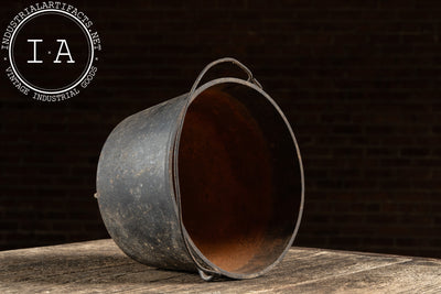 19th-Century Cast Iron Cooking Pot with Bail Handle