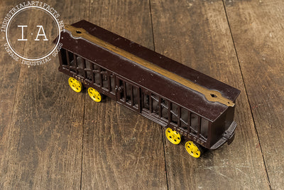Antique Ideal Cast Iron Railroad Stock Car with Yellow Wheels