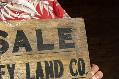 Early 20th Century Hiram Morey Real Estate Hand-Painted Wooden Trade Sign