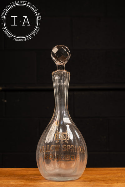 c. 1880s Willow Springs Bourbon Decanter