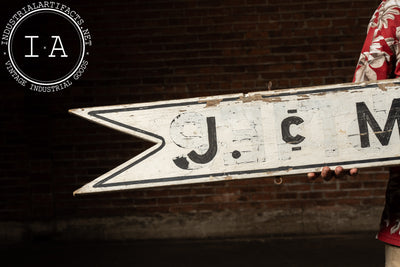 Antique J. & M. Mauzer Painted Wooden Directional Arrow Trade Sign