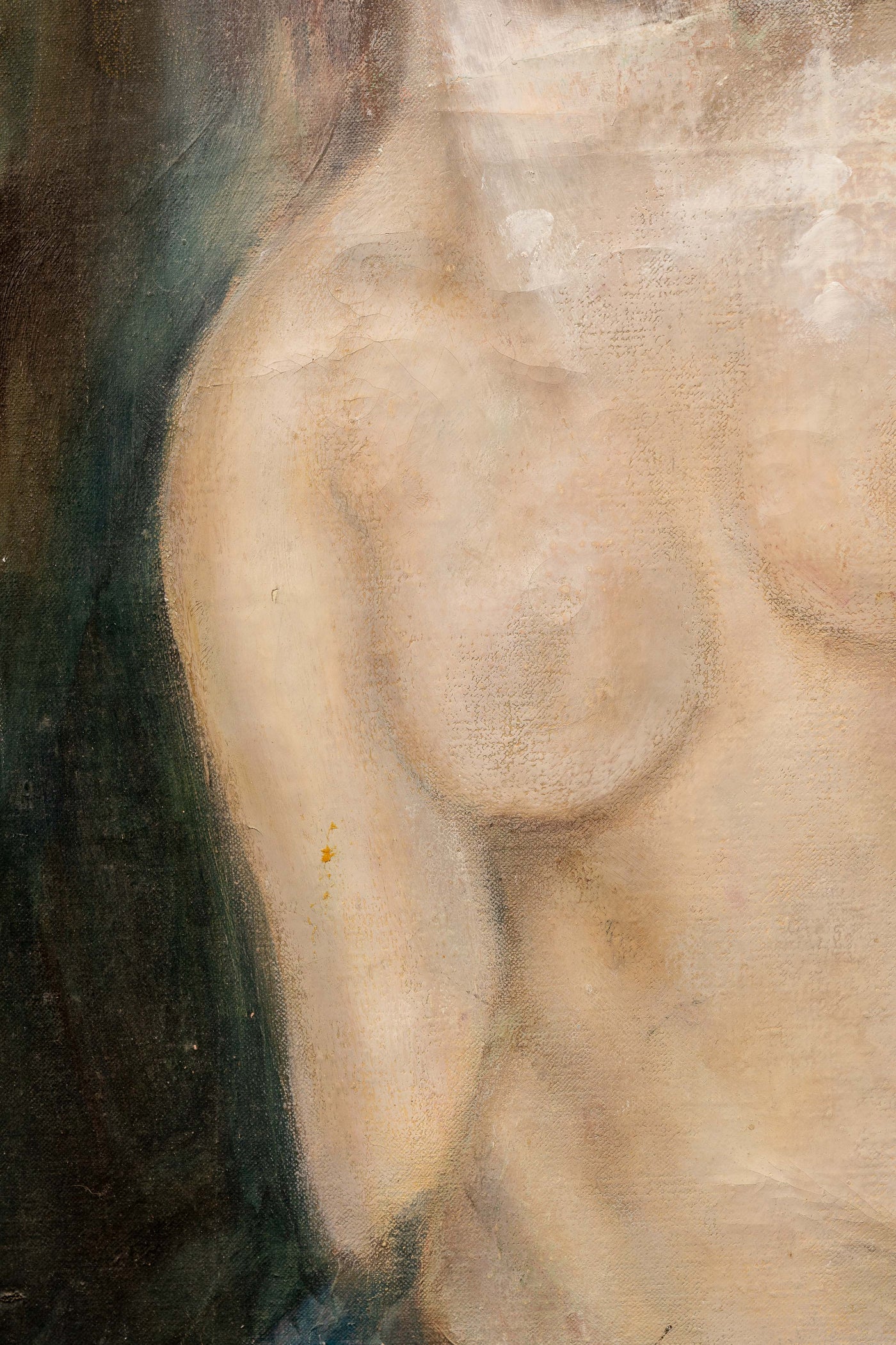 Vintage Nude Portrait, Oil on Canvas, "Fulfillment"