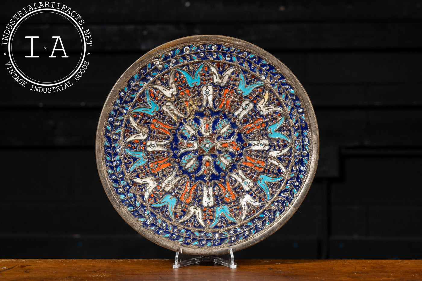 Vintage Cloisonné Enamel Hanging Plate