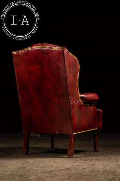 Vintage Tufted Leather Chesterfield Armchair in Oxblood