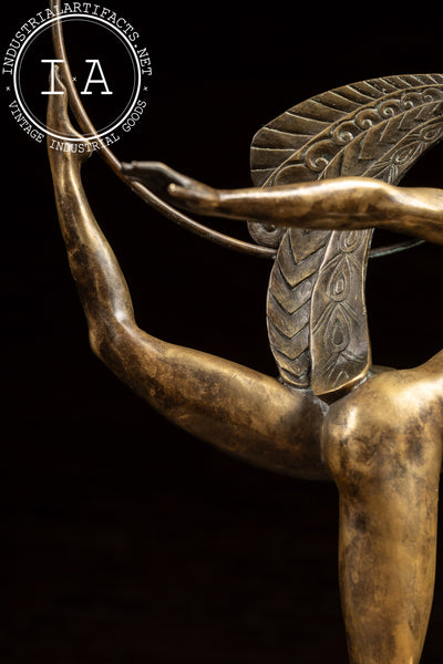 Hoop Dancer With Headress | J. P. Morante Bronze Sculpture, Signed