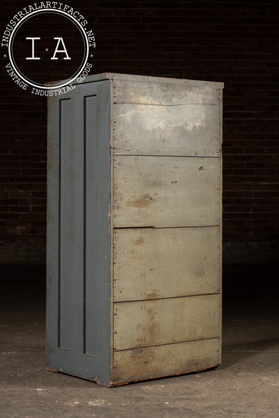 Early 20th Century Oak Typesetter's Cabinet in Gray