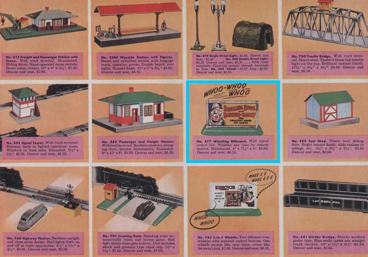 Vintage Ringling/Barnum & Bailey O-Scale Lighted Billboard by American Flyer