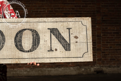 Antique Painted Wooden "Abingdon" Train Depot Station Sign