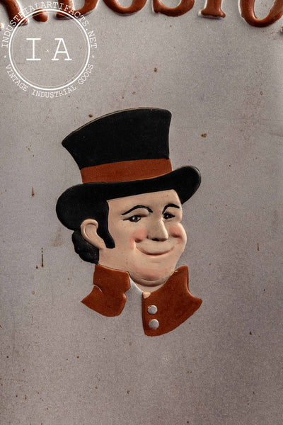 Vintage Old Mr. Boston Figural Bottle Advertising Clock