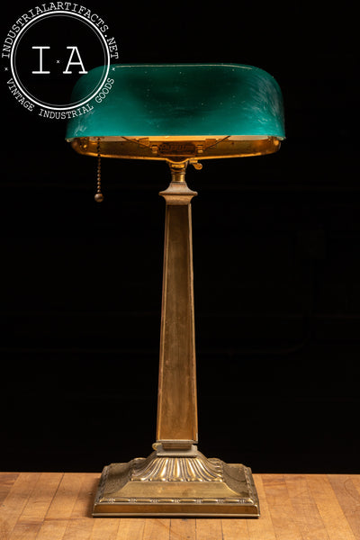 Early 20th Century Emeralite Banker's Lamp