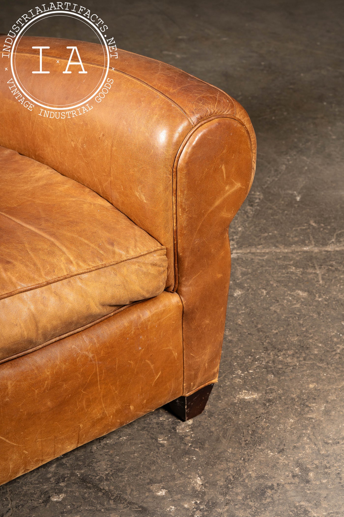 Vintage Leather Club Chair and Ottoman