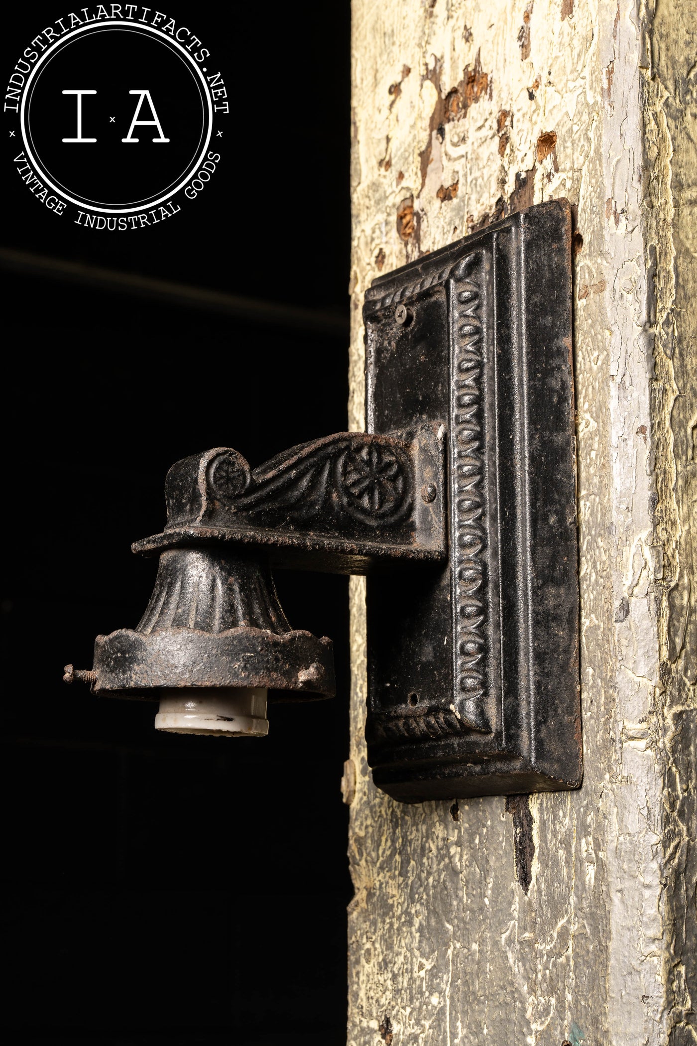 Antique Cast Iron Electric Wall Sconce