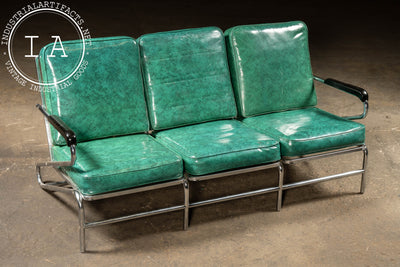 Vintage Vinyl Sofa and Chair Set by Chromcraft/American Fixture