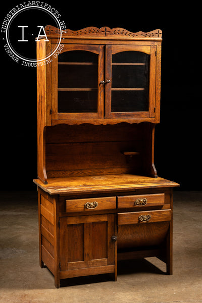 Early Oak Farmhouse Kitchen Hutch