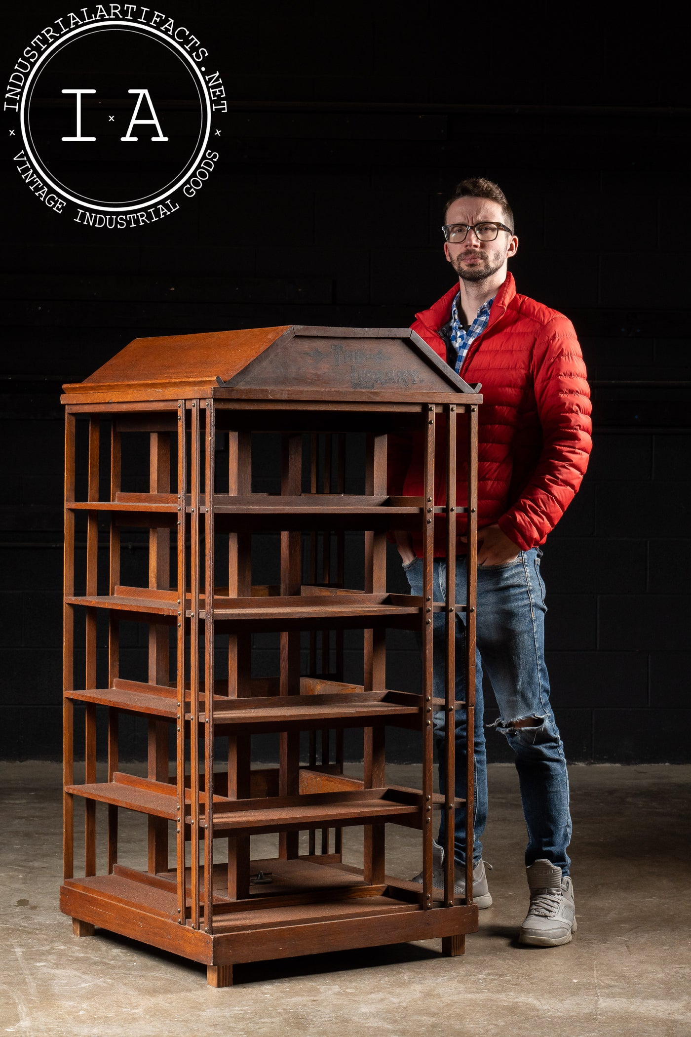 Early 20th Century Mission Style Wooden Bookcase