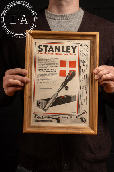 1925 Framed Stanley Tools Print Advertisement