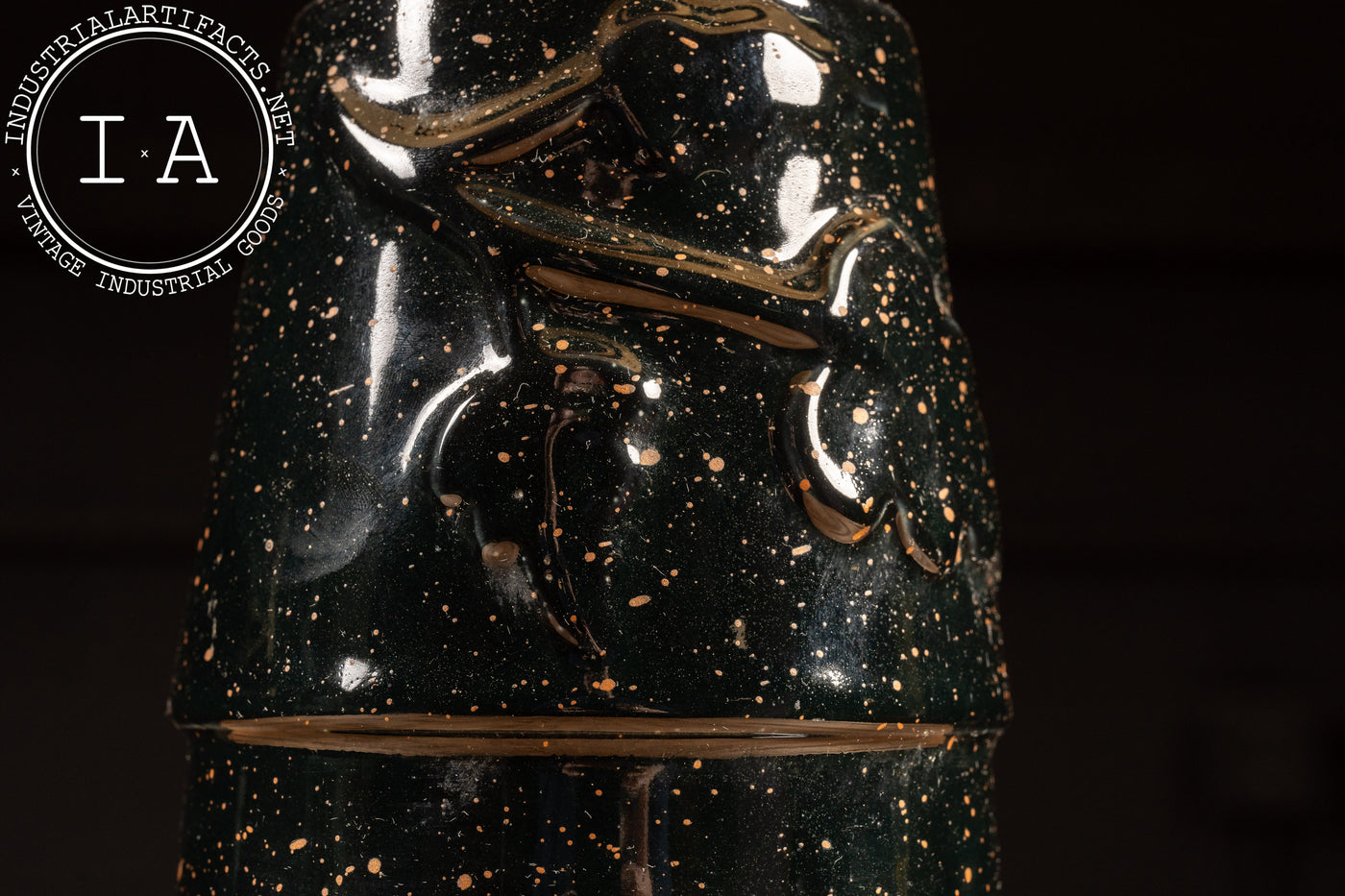 Mid-Century Porcelain Table Lamp In Black