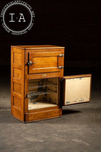 Early 20th Century Oak "Leonard" Refrigerator by Grand Rapids
