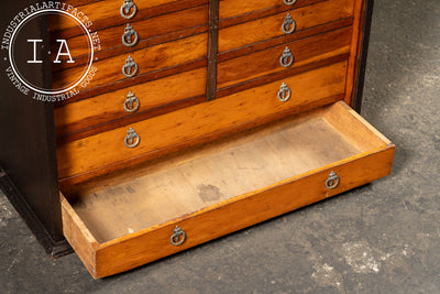 Early 20th Century 16-Drawer Oak Dental Cabinet