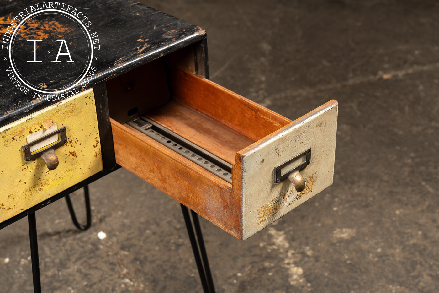 Antique Two-Drawer Industrial Card Catalog