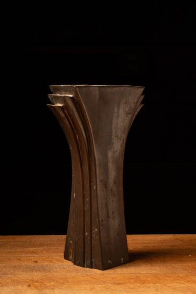 Brass Art Deco Tapered Vase