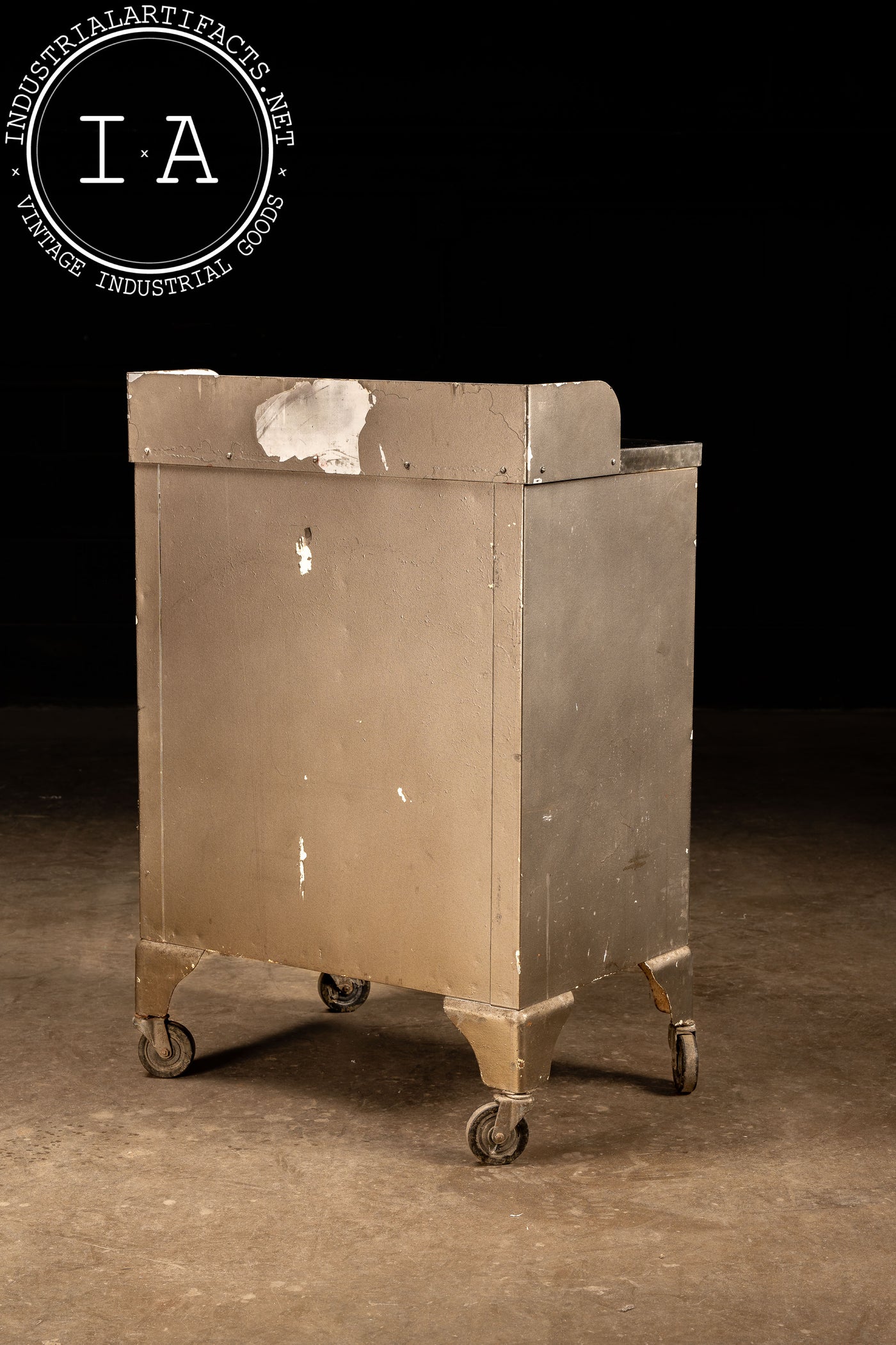 Vintage Industrial Steel Rolling Cabinet by Bel Geddes