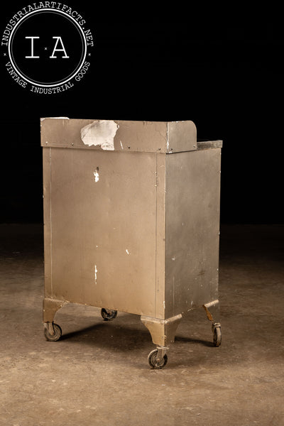 Vintage Industrial Steel Rolling Cabinet by Bel Geddes