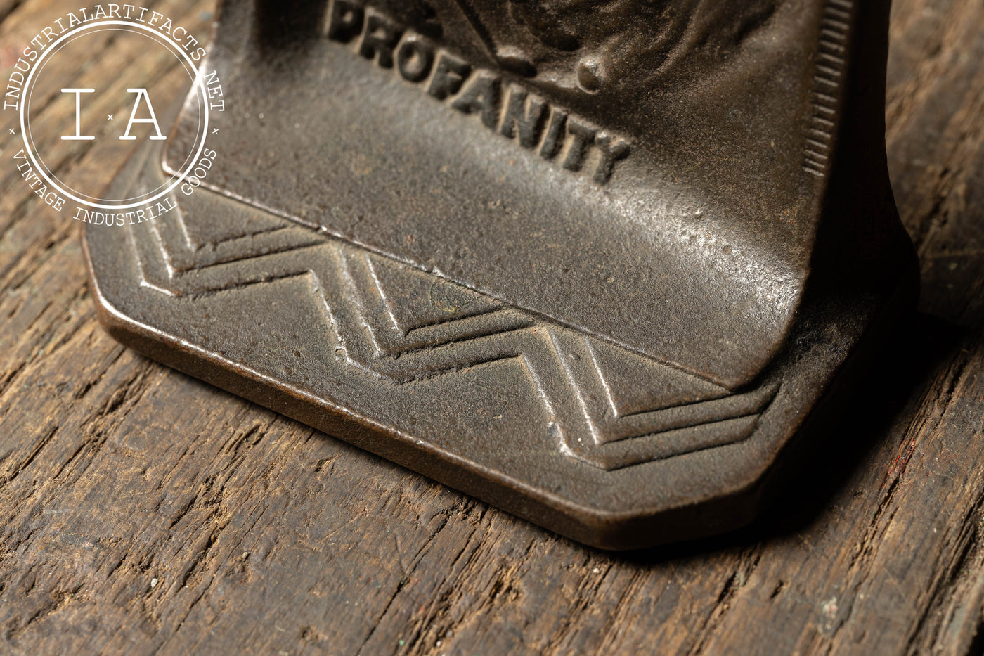 Antique Golf-Themed "Profanity" Bookends by Connecticut Foundry Co.