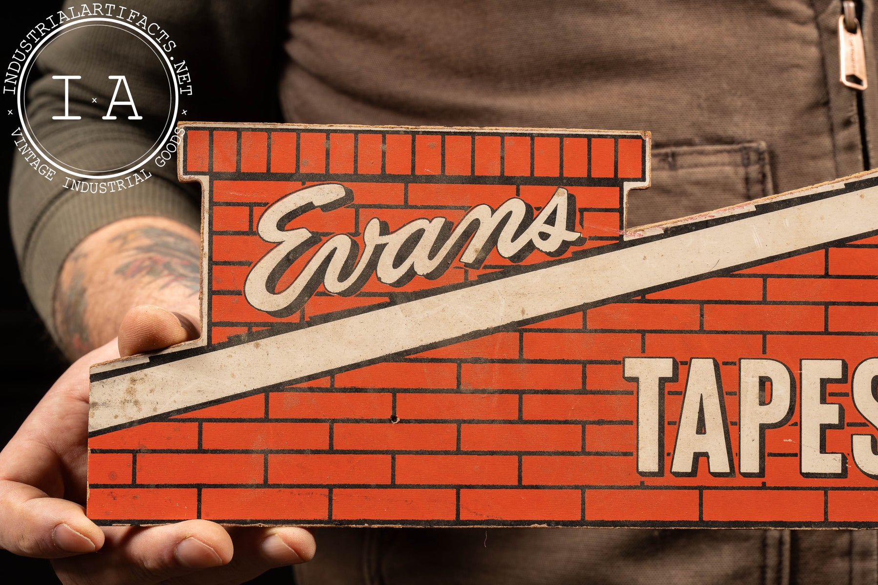 Evans Script Sign Vintage Evans “Home for Tapes and Rules” Masonite Hardware Store Sign ...