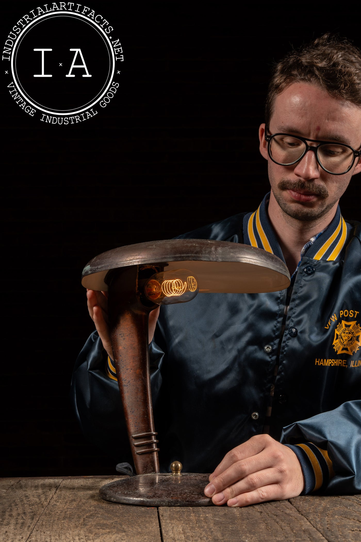 c. 1930 Faries Eye-Saver Cobra Table Lamp