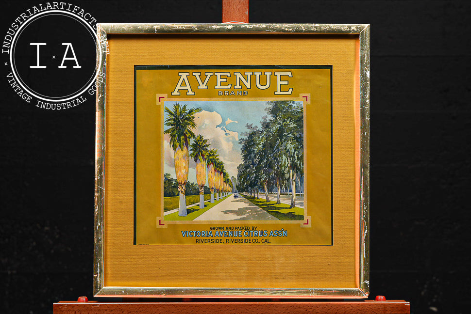 Antique Avenue Brand Citrus Framed Fruit Crate Label