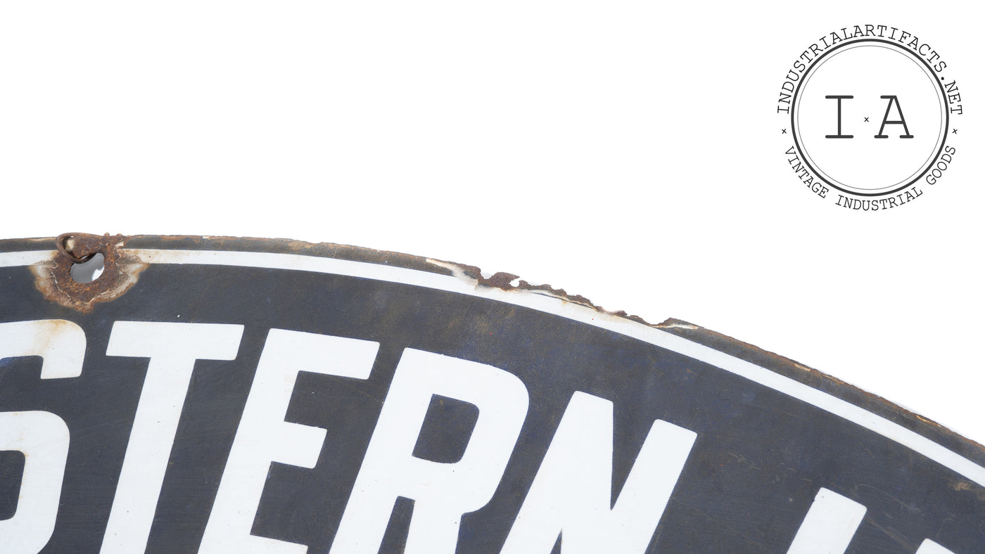 Original Double Sided Porcelain Western Union Telegraph Sign