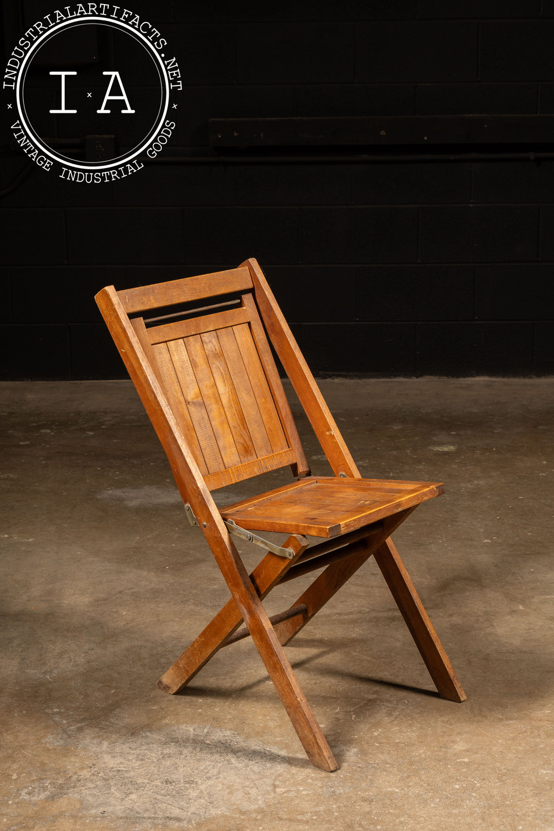 Set of Four Antique Oak Folding Chairs – Industrial Artifacts