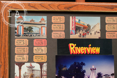 Vintage Riverview Park (Chicago) Amusement Park Collage with Tickets