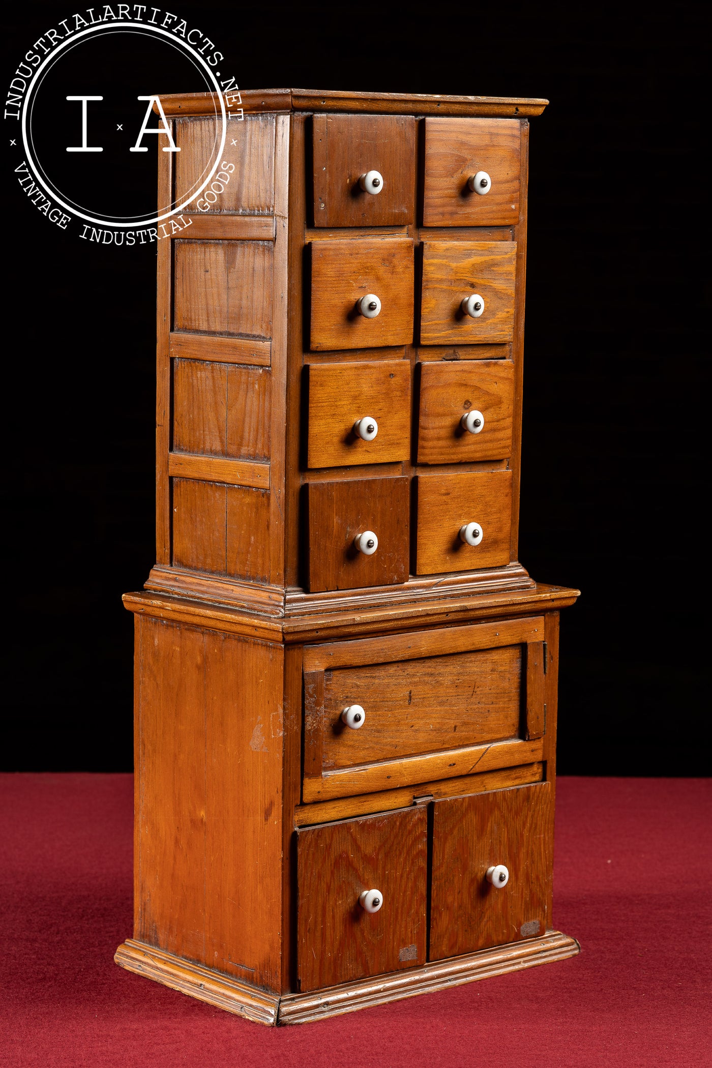 Vintage Folk Art Wooden Cabinet