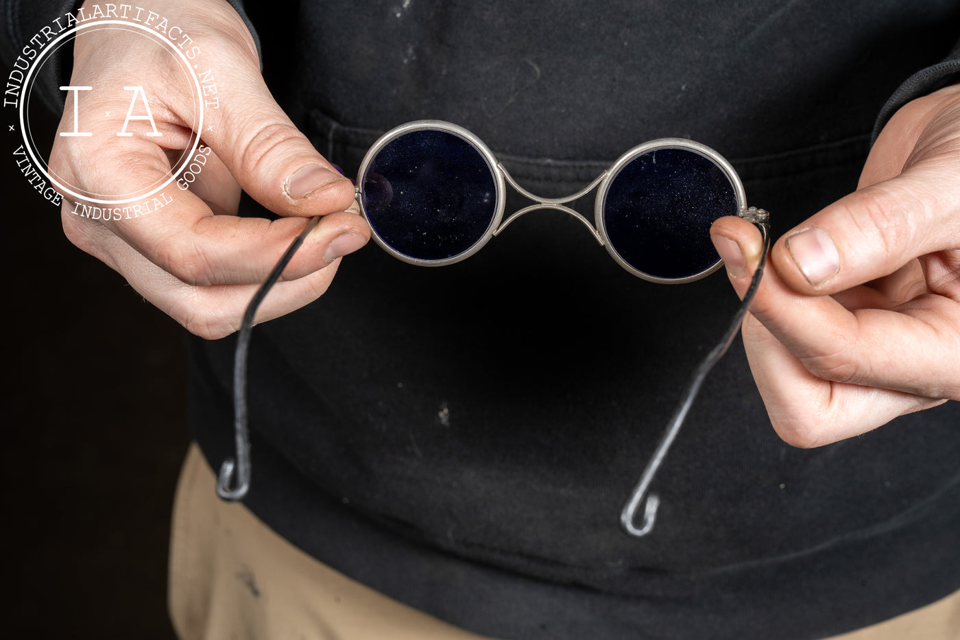 Early 20th Century Cobalt Blue Welding Spectacles by Willson