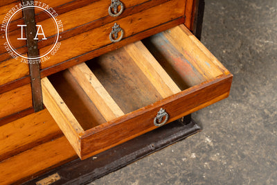 Early 20th Century 16-Drawer Oak Dental Cabinet