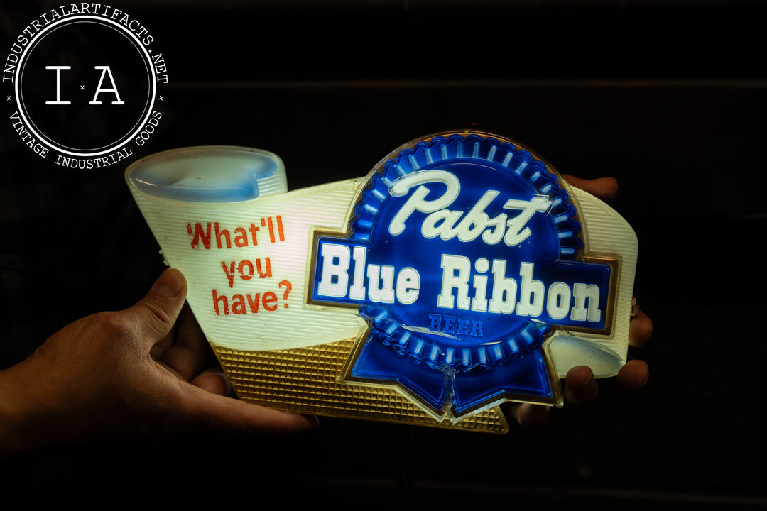 Vintage Pabst Blue Ribbon Lighted Plastic Sign – Industrial Artifacts