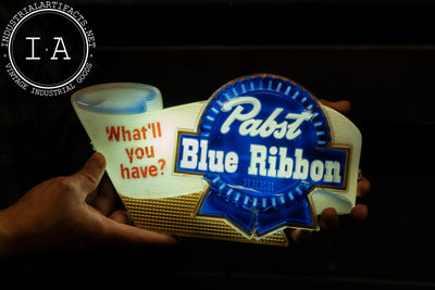 Vintage Pabst Blue Ribbon Lighted Plastic Sign