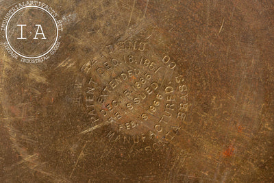1866 Patent Brass Water Pail with Iron Bail Handle by Hayden's