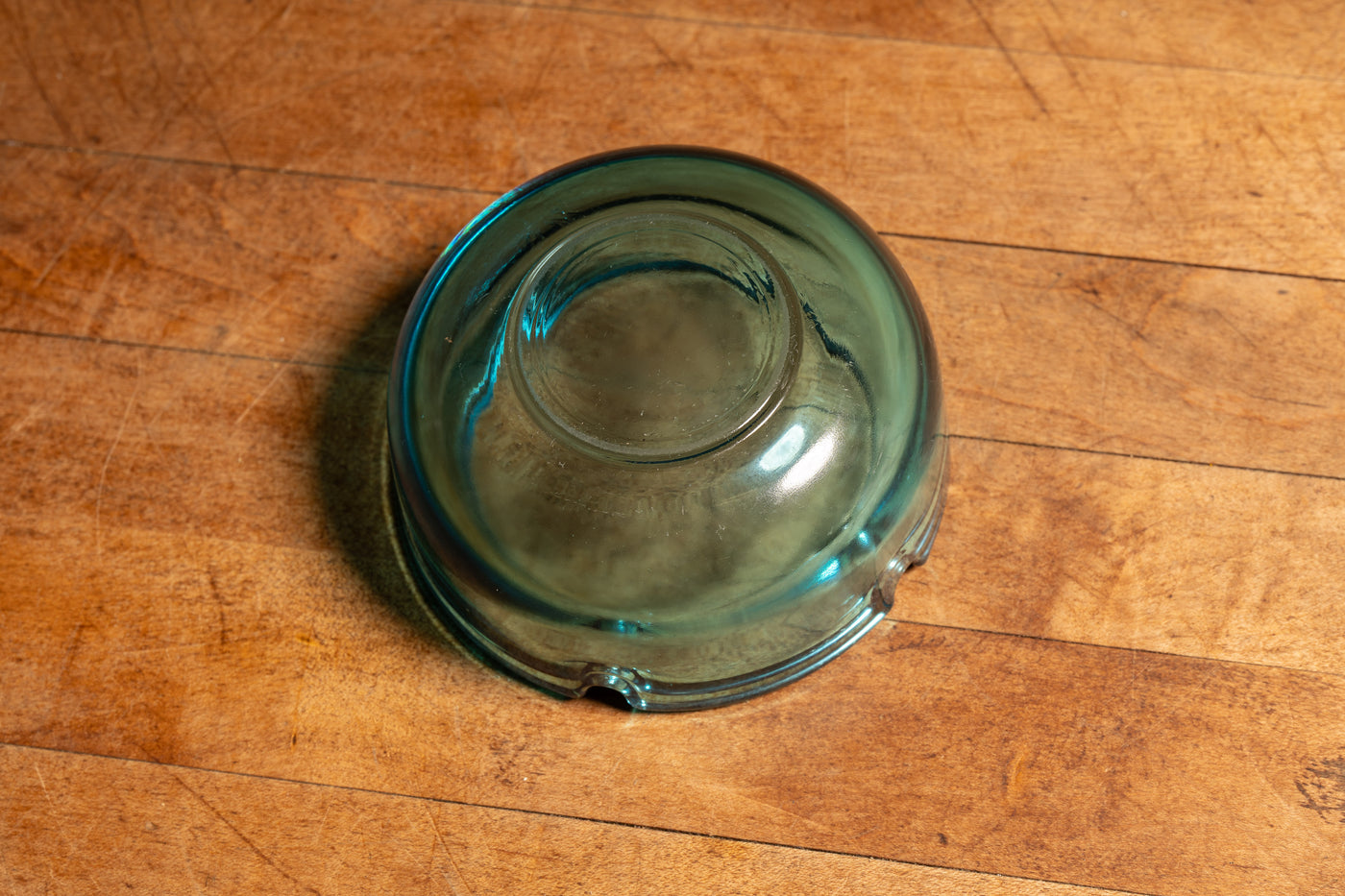 Vintage Glass Ashtray in Light Blue