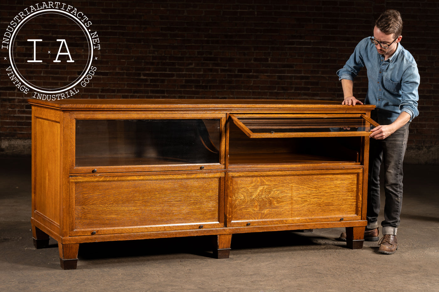 c. 1920 Arts and Crafts Barrister Kitchen Island