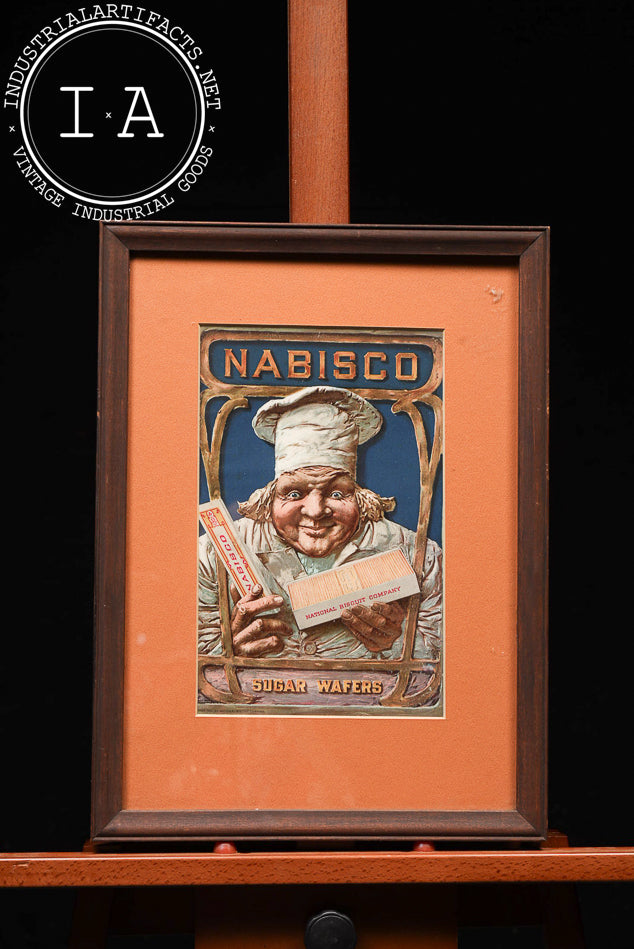 Antique Framed Nabisco Sugar Wafers Advertising Print