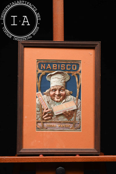 Antique Framed Nabisco Sugar Wafers Advertising Print