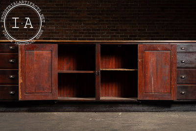 Early 20th Century Apothecary Counter with Drawers and Cupboards