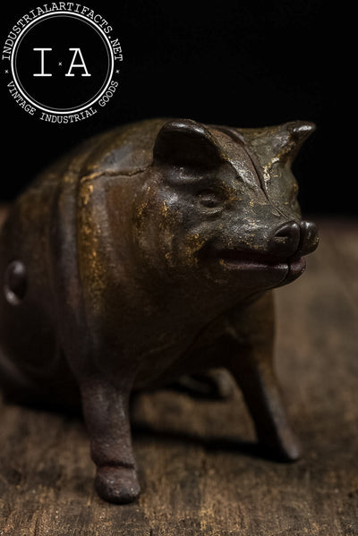 Antique Cast Metal Pig Bank by A. C. Williams