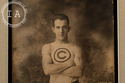 1914 Framed Portrait of a Man Wearing a Chicago Athletic Association Uniform